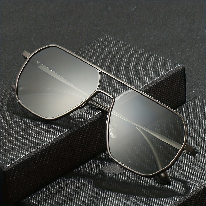 Men's Metal Polarized Polygon Sunglasses