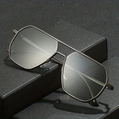 Men's Metal Polarized Polygon Sunglasses