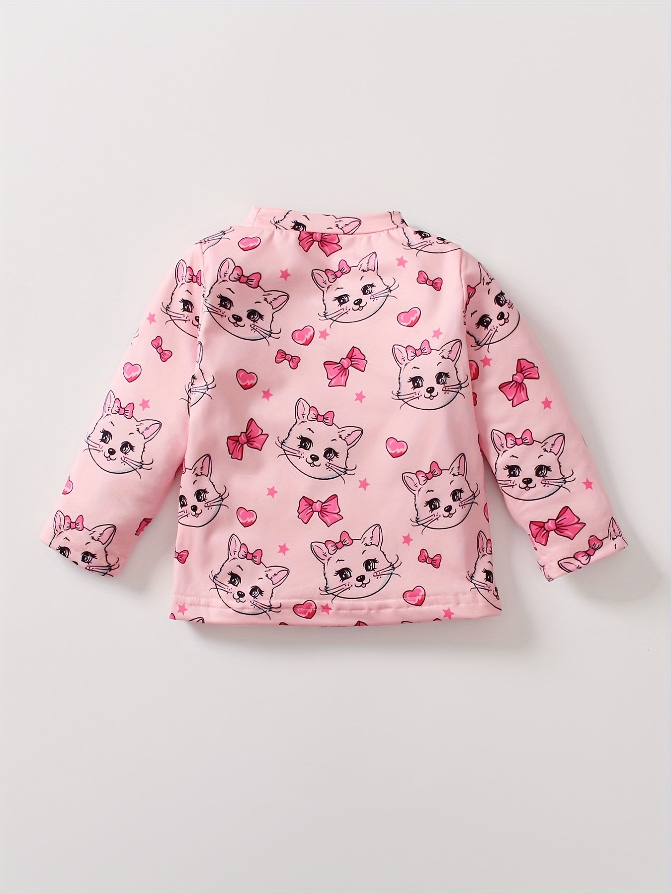 Girls Cat Bow Heart Graphic Sweatshirt Kids Long Sleeve T shirt