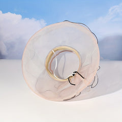 Wide Brim Organza Sun Hat Mesh Flower Summer Travel Beach Hats
