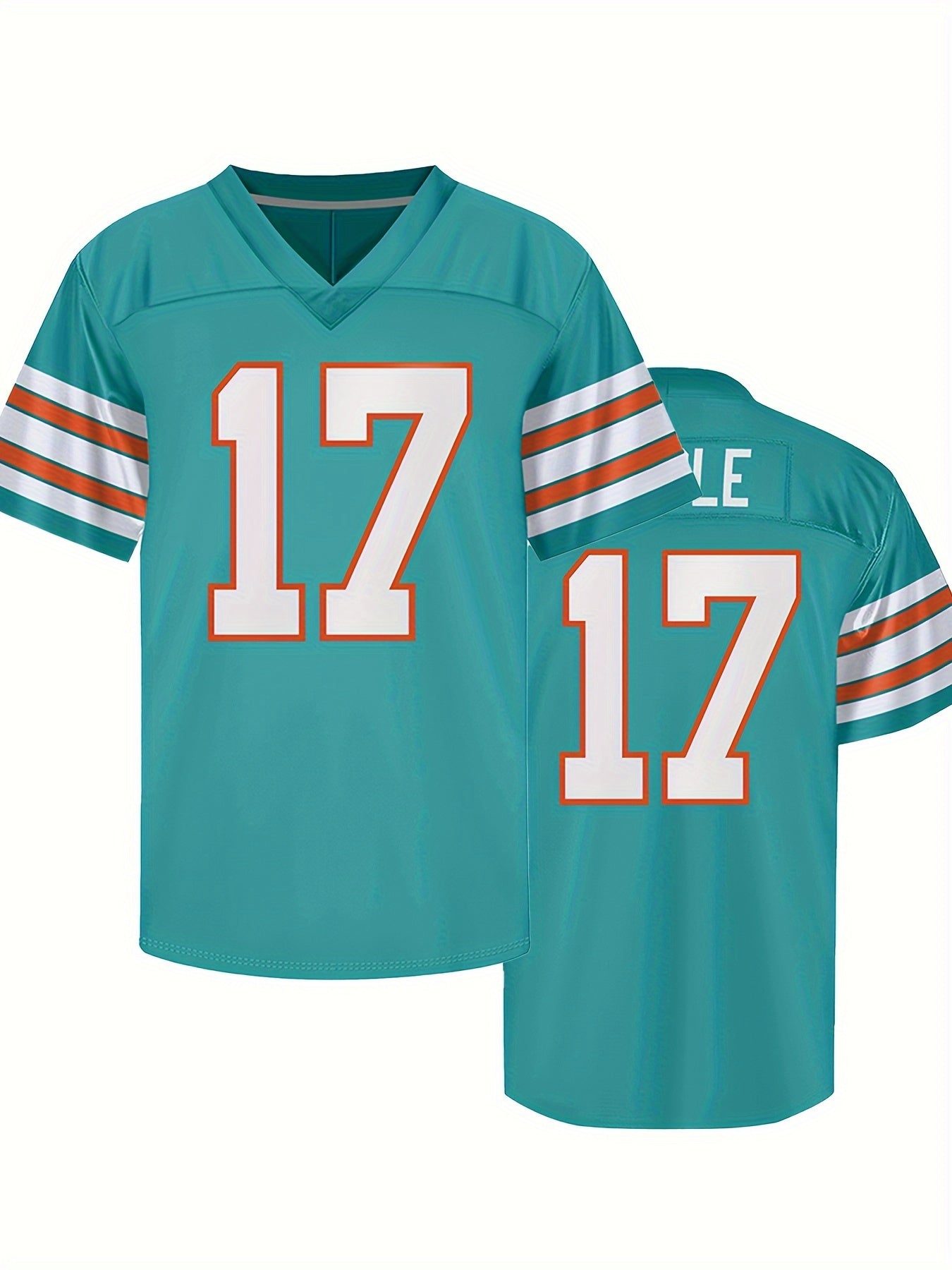 Men's American Green Football Jersey V-neck Short Sleeve Uniform