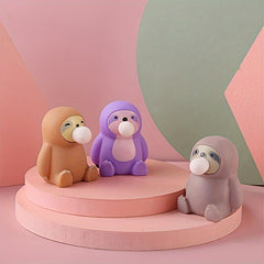 Sloth Stress Relief Toy with Soft Rubber Compression and Bubble Action