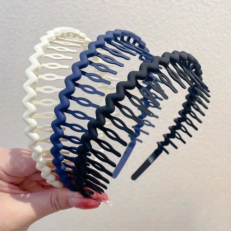 Matte Colorful Hair Band for Women Non-Slip Wavy Headband