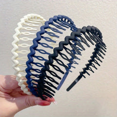 Matte Colorful Hair Band for Women Non-Slip Wavy Headband