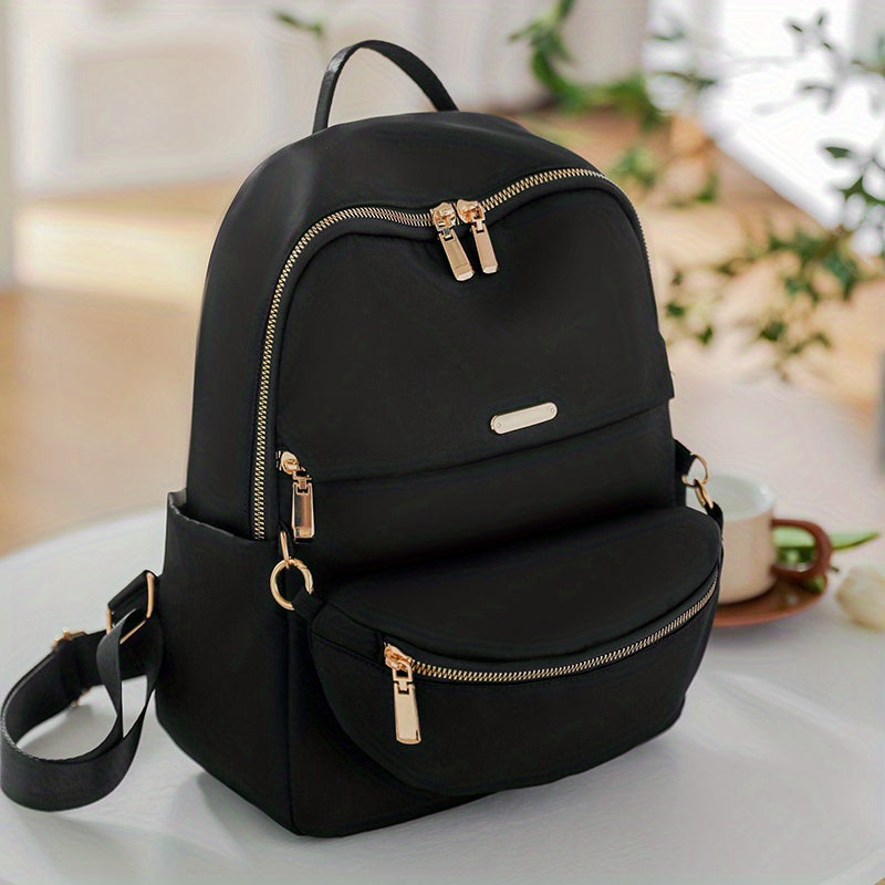 2PCS Pocket Functional Backpack Versatile Nylon Travel Daypack
