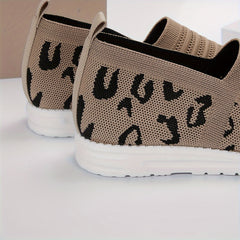 Women's Leopard Pattern Running Shoes Mesh Breathable Sneakers