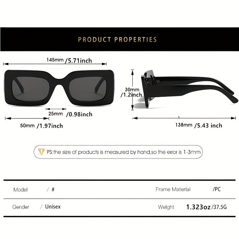 Y2K Rectangle Sunglasses Candy Jelly Glasses UV400