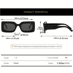 Y2K Rectangle Sunglasses Candy Jelly Glasses UV400