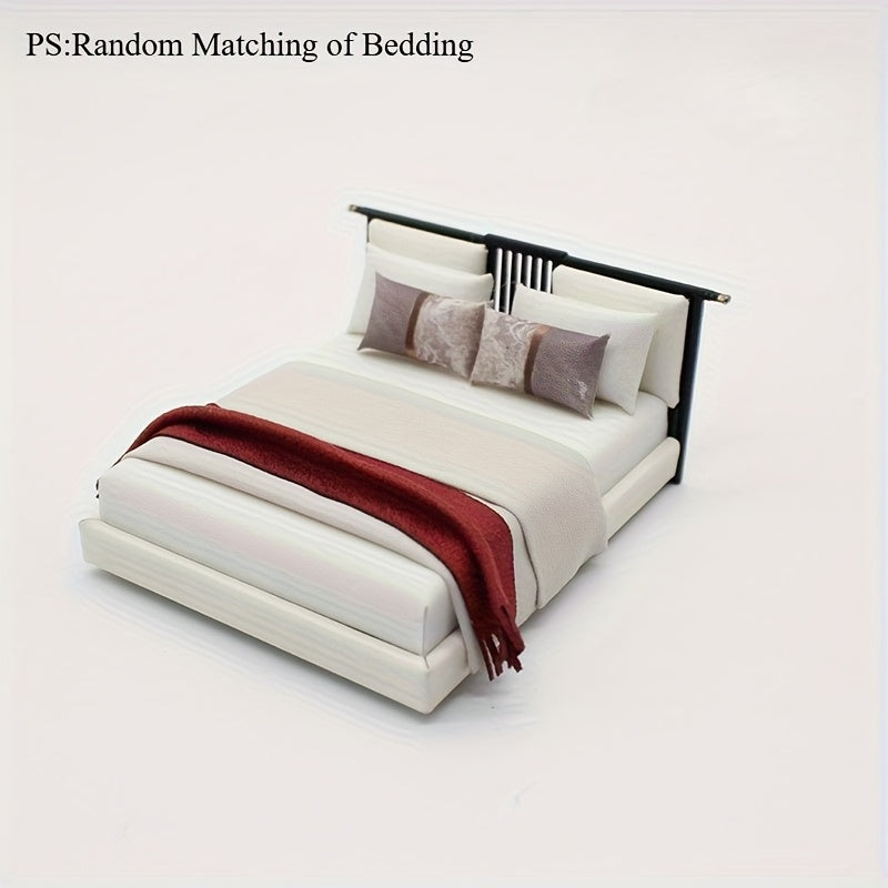 Chinese Style Double Bed Mini Furniture for Sand Table Decoration