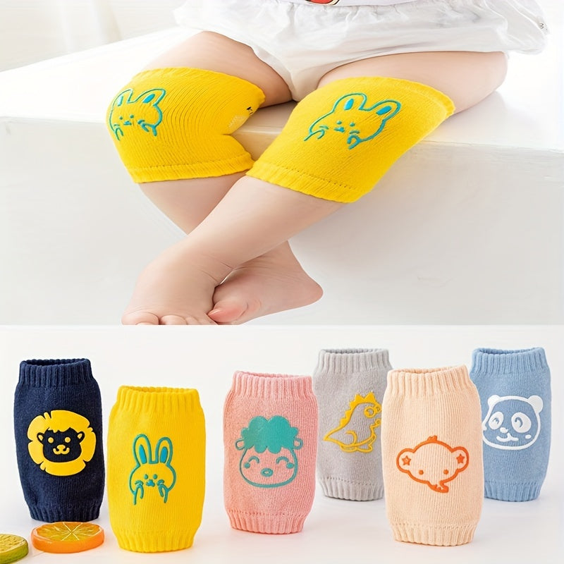 Kids Cartoon Knee Pads Baby Socks Crawling Walking Tools Anti-slip Breathable