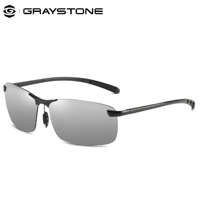 Men's Aluminum Magnesium Half Frame Polarized Sports Sunglasses