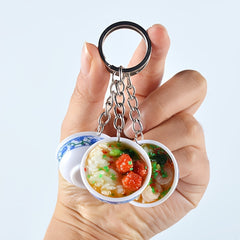 3pcs Chinese Style Bowl Model Keychain Keyring Pendant