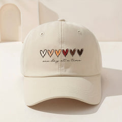 Heart Printed Baseball Cap Sun Hat Lightweight Adjustable Breathable Dad Hats