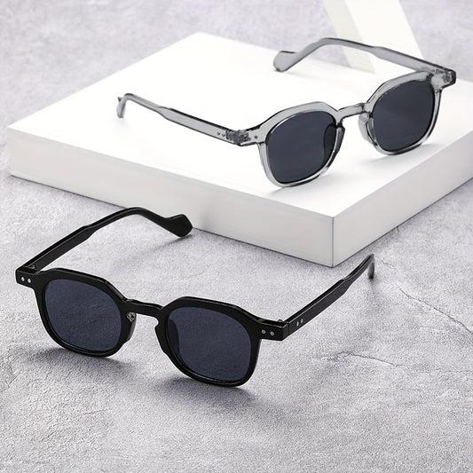 Square Sunglasses Steampunk Rivet Decor Anti Glare UV400