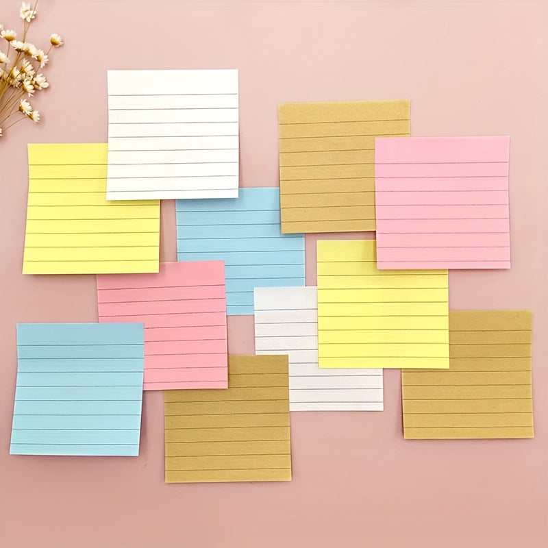 80 Student Grid Cartoon Sticky Notes, Self-adhesive, Horizontal Line Notepad
