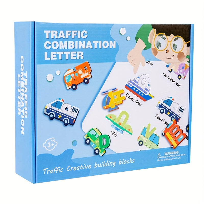Alphabet Puzzle Dinosaurs Wooden Blocks for Kids Educational Toy