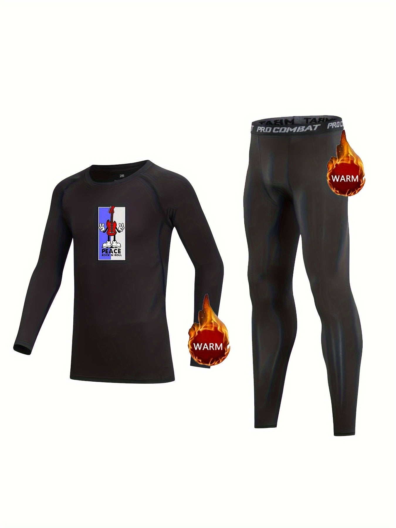 Kids Compression Fleece Sets Crew Neck Pullover & Matching Pants
