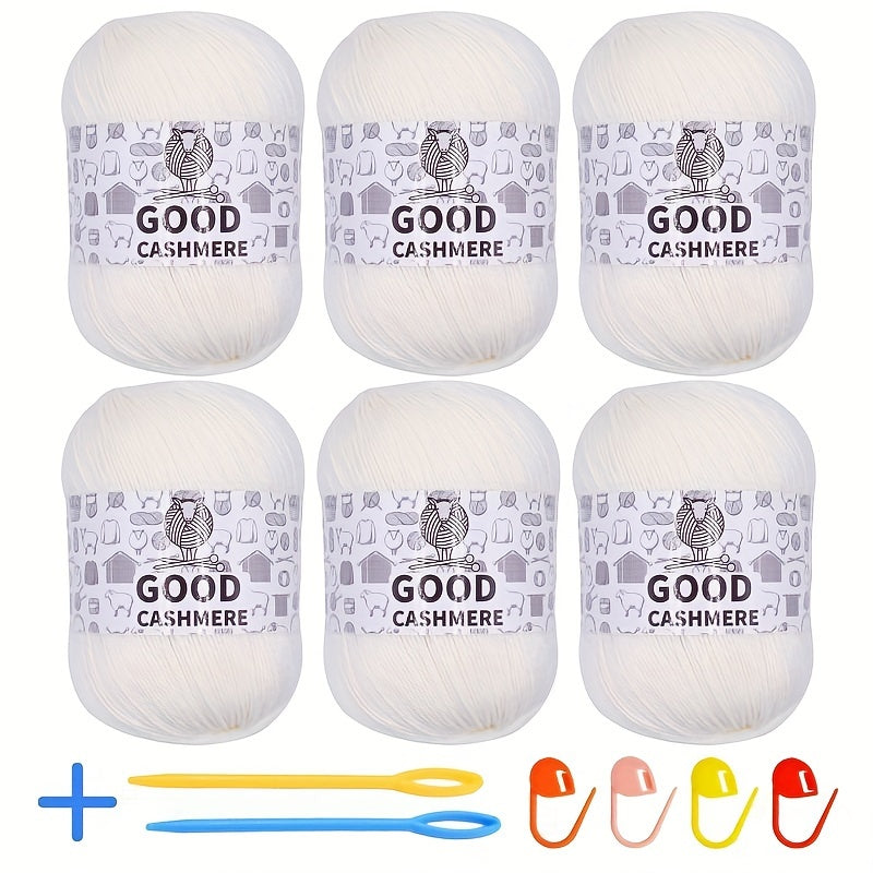 6pcs Cashmere Yarn 3ply Soft Warm Yarn For Knitting And Crocheting Sweater