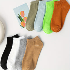 8 Pairs Solid Low Cut Ankle Socks Women's Stockings