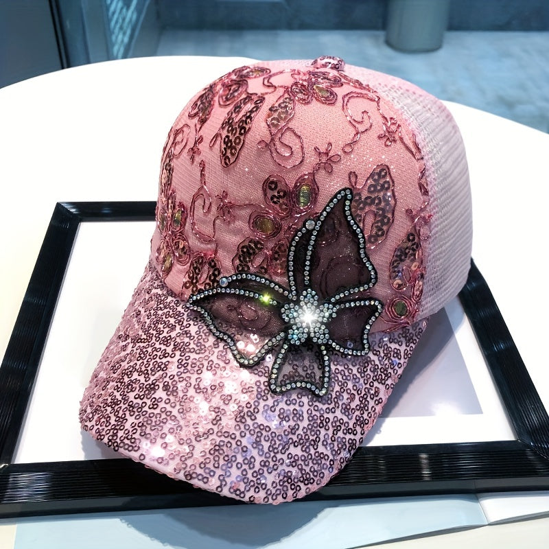 Sequined Butterfly Baseball Cap Sun Hat