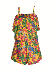 Floral Print Boho Cami Jumpsuit for Women