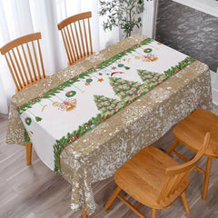 Polyester Christmas Tablecloth Tree Snowflake Table Cover