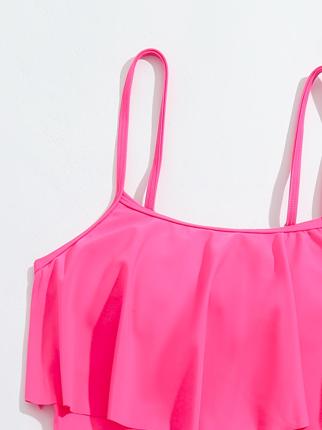 Ruffle Pleated Cami Dress Swimsuit For Girls
