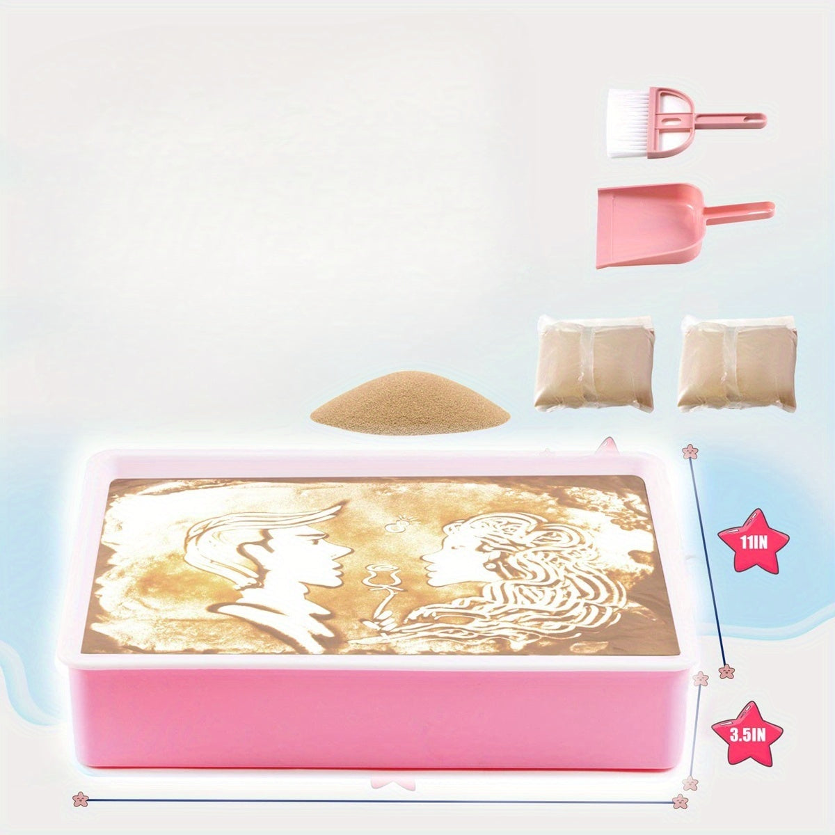 Soft Sand Pink Sand Painting Sensory Puzzle Set