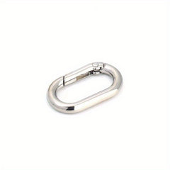2Pcs Metal Oval Ring Spring Clasps Carabiner Keychain Bag Clips Hook