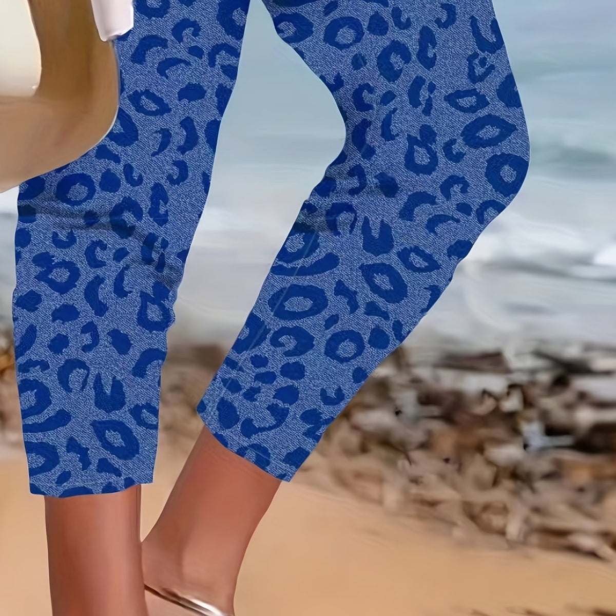  Leopard Print Biker Pants for Women