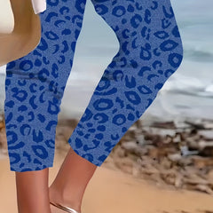  Leopard Print Biker Pants for Women