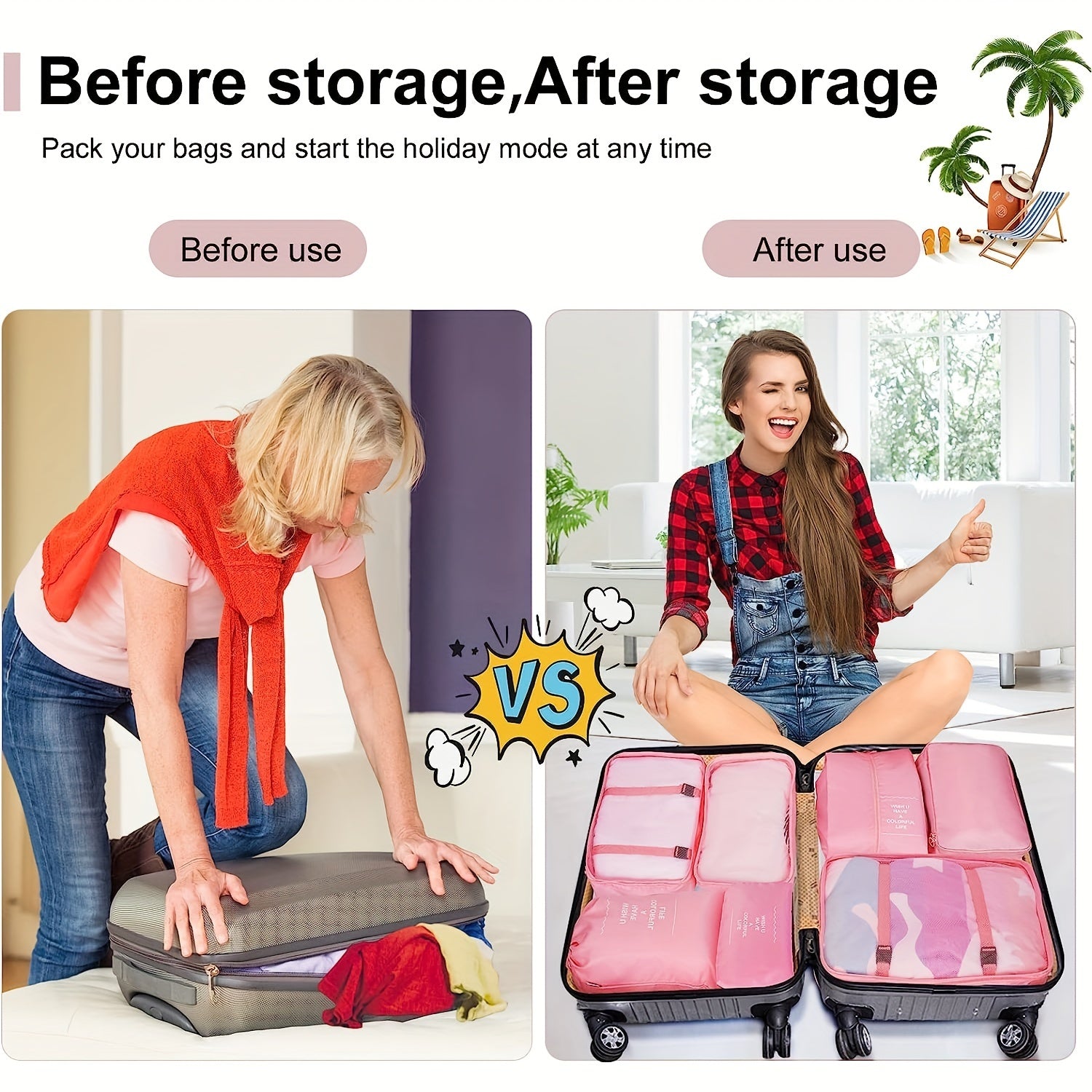 9 Pcs Travel Packing Cubes Lightweight Luggage Organizers