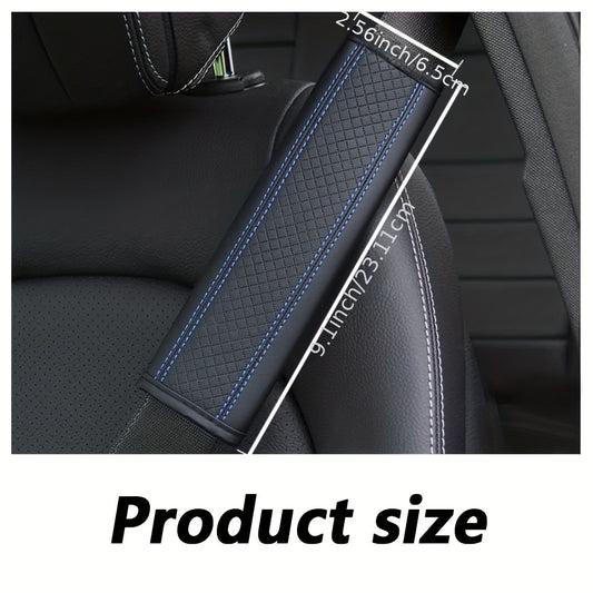 2pcs Car Seat Belt Cover Breathable Faux Leather Shoulder Pad for Men and Women