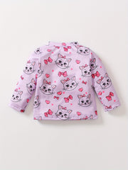 Girls Cat Bow Heart Graphic Sweatshirt Kids Long Sleeve T shirt