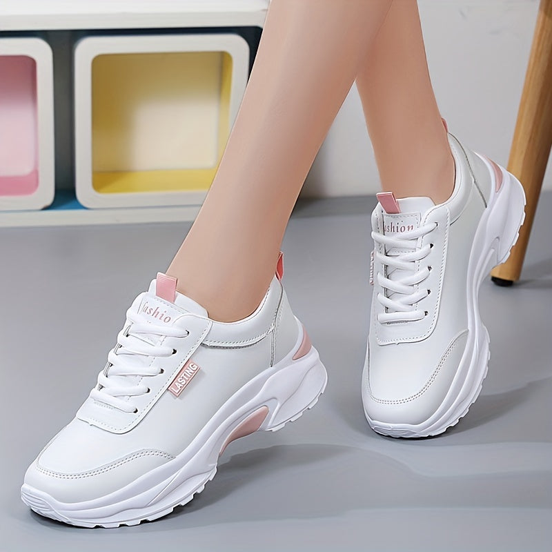 Women's Colorblock Sneakers Anti-Skid Low Top Lace Up Shoes