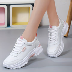 Women's Colorblock Sneakers Anti-Skid Low Top Lace Up Shoes