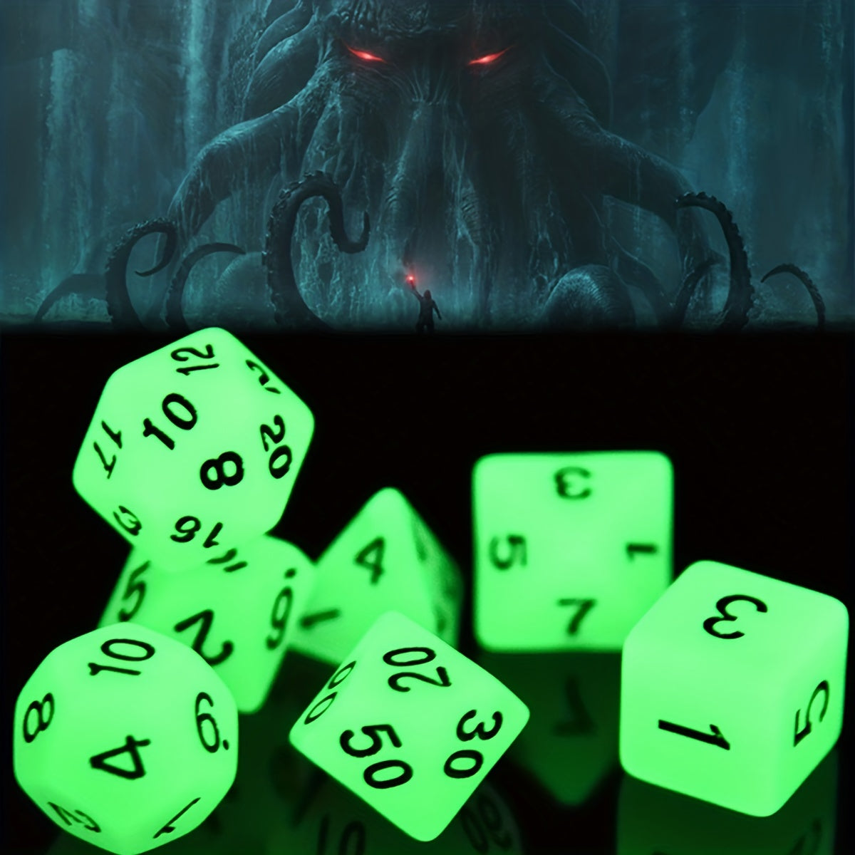 7pcs Face Glow Dice For Board Game Toys Party Accessories Luminous Dice