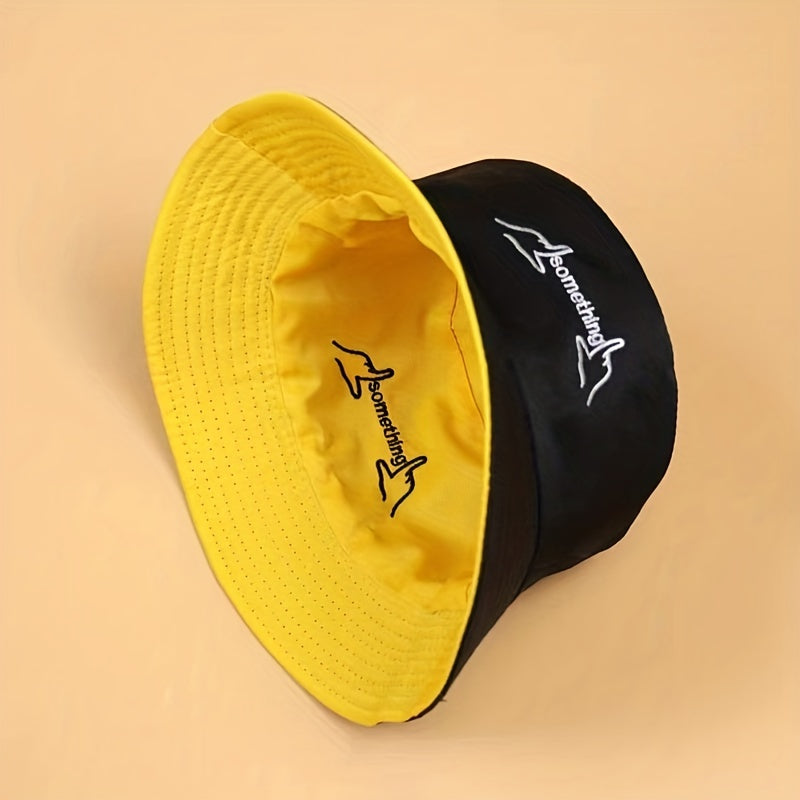Embroidered Unisex Couple Bucket Hat Lightweight Sunscreen Fisherman Cap