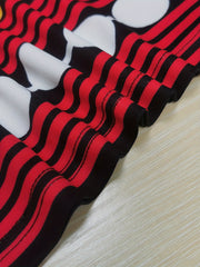 Casual Dress Women's Plus Stripe & Geometric Print Half Sleeve