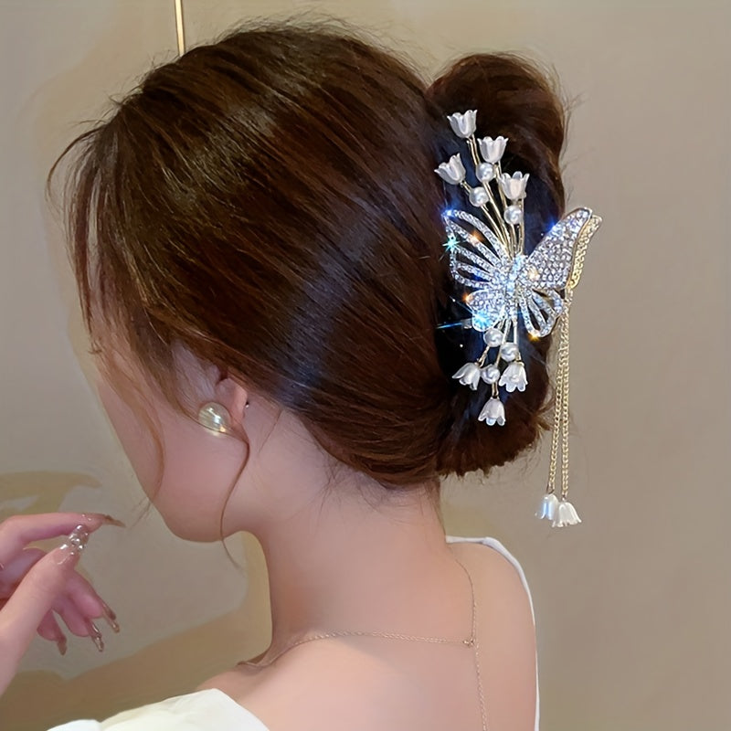 Girl's Flower Butterfly Rhinestone Hair Clip Tassel Fairy Hair Accessories