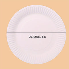 50pcs Disposable Plates for Home & Restaurant 15-22cm Biodegradable