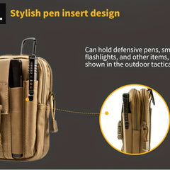 Men's Tactical Waist Bag With Buckle Hanging Pocket Sling Army