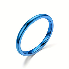 Stainless Steel Round Rings Plain Stackable Wedding Ring Size 5 12