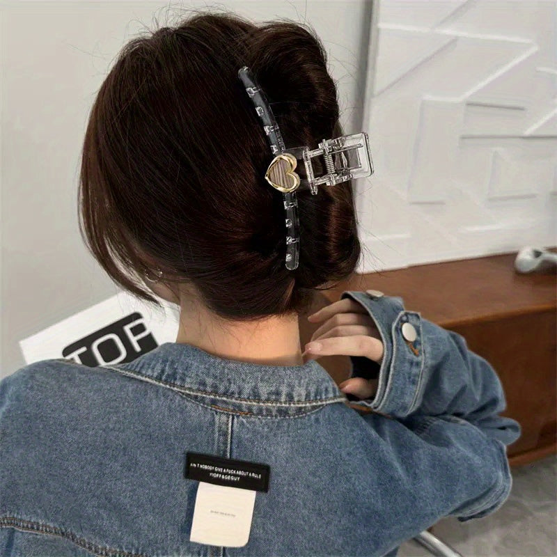 Acrylic Large Hair Claw Women's Back Head Hair Clip Style Shark Claw