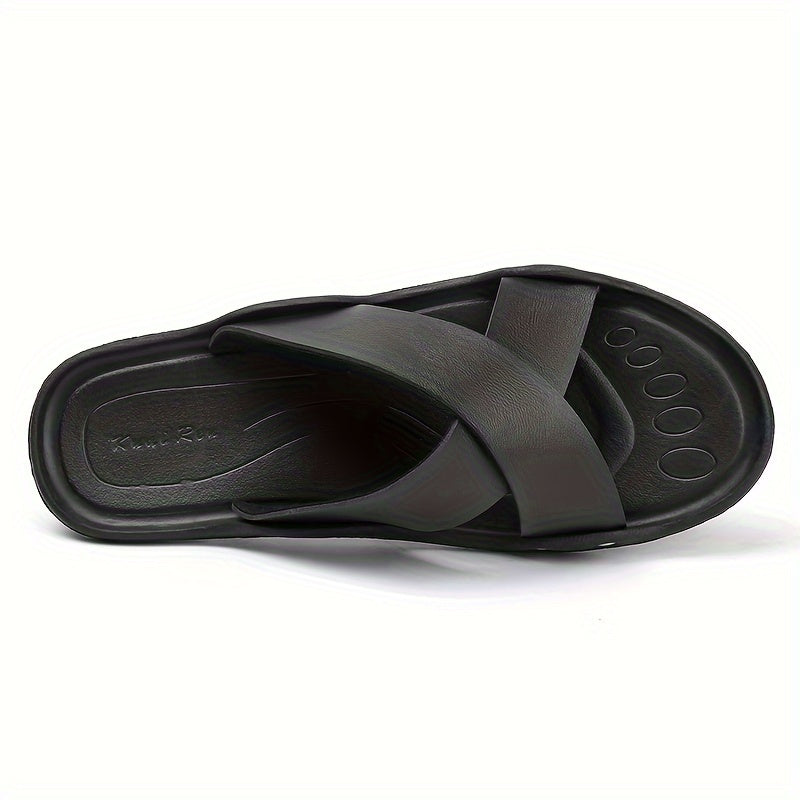 Men's Solid Breathable Slides Casual Slippers For Outdoor