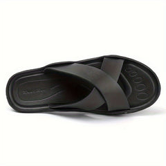 Men's Solid Breathable Slides Casual Slippers For Outdoor
