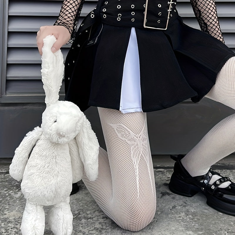 Butterfly Fishnet Tights Hollow Out High Waist Pantyhose Women's Stockings