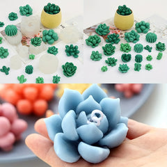3D Succulent Cacti Candle Mold 9 Pcs