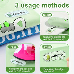 Custom Dinosaur Embroidered Name Stickers Waterproof Medium Size 4-6x1
