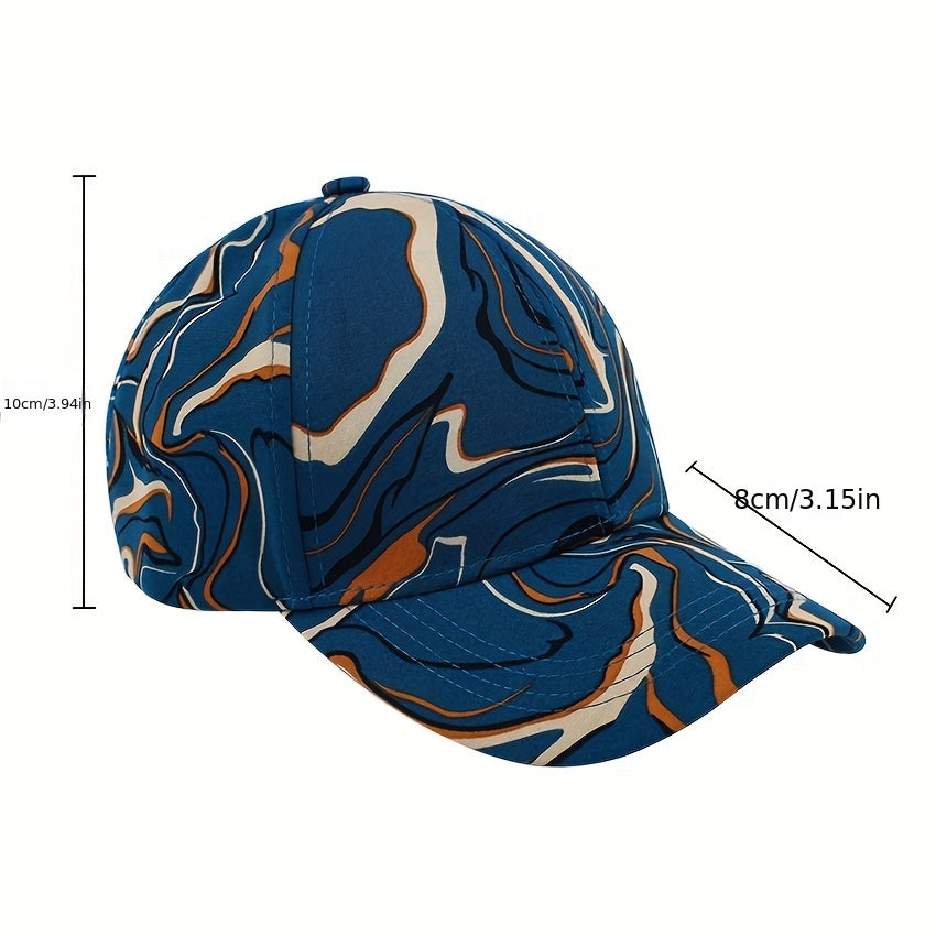 Complex Line Patterns Baseball Cap For Outdoor Sports
